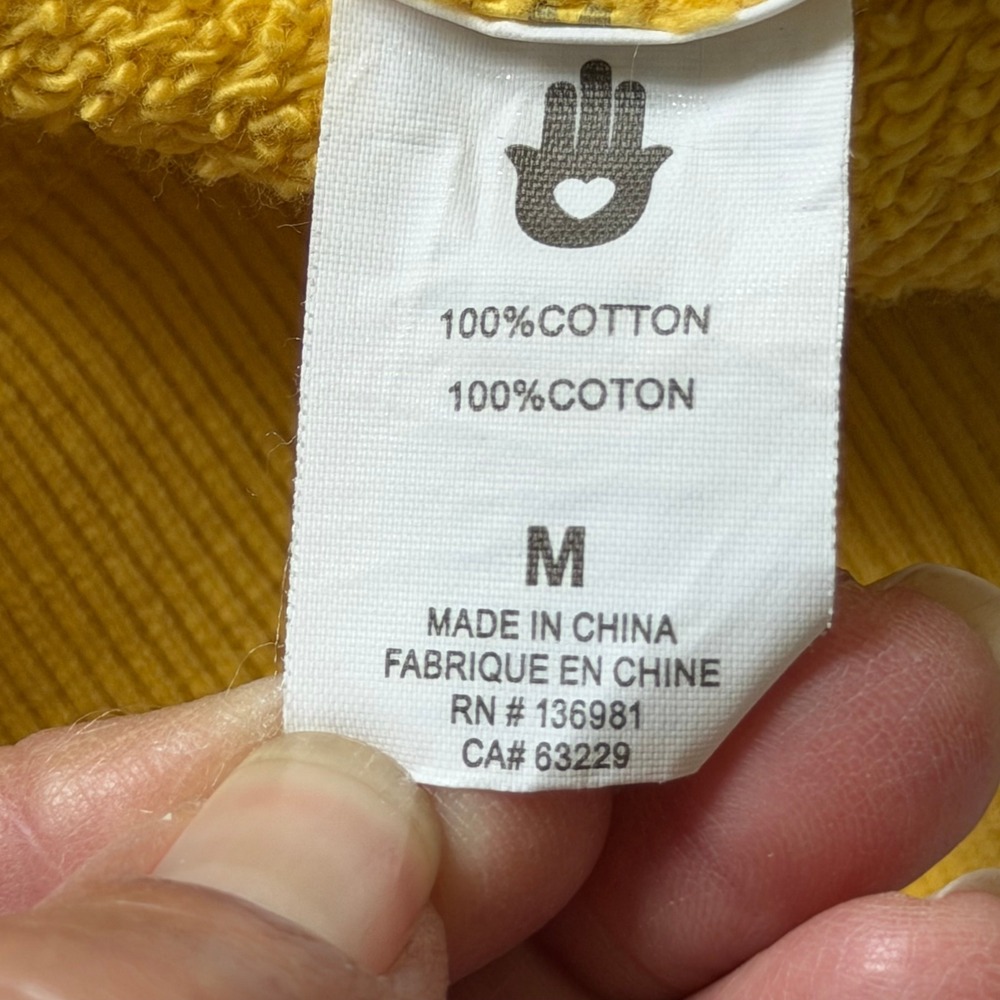Spiritual Gangster Yellow LOVE Rainbow Heart Cotton Sweatshirt Med Casual Cozy - Picture 6 of 11